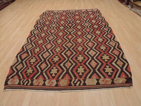 Kilim Brown Flat Woven 57 X 90  Area Rug 100-110023 Image 1