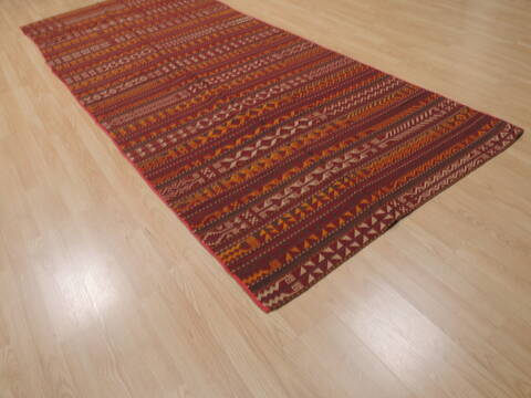 Kilim Red Runner Flat Woven 46 X 1011  Area Rug 100-110024 Image 3