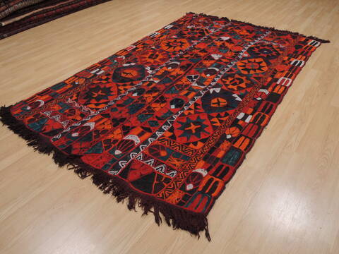 Kilim Red Hand Tufted 54 X 86  Area Rug 100-110032 Image 2