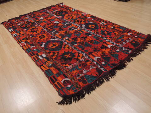 Kilim Red Hand Tufted 54 X 86  Area Rug 100-110032 Image 3