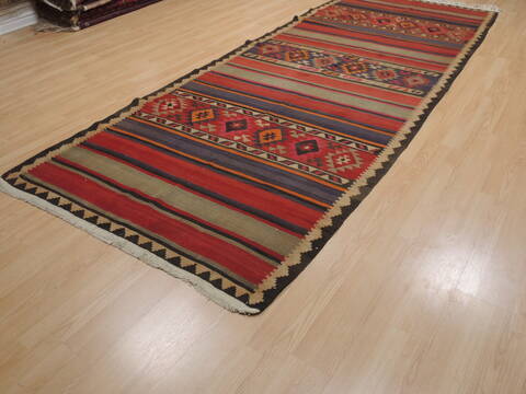 Kilim Red Runner Flat Woven 44 X 1210  Area Rug 100-110044 Image 2