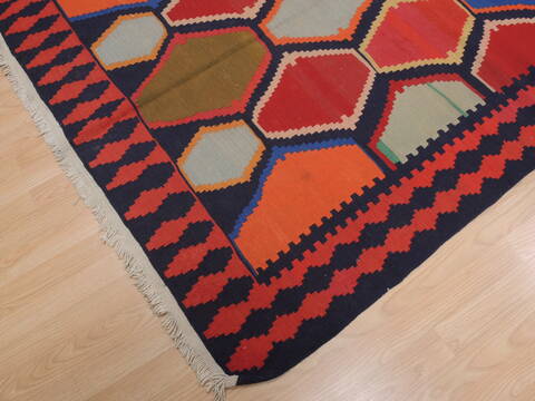 Kilim Red Runner Flat Woven 410 X 108  Area Rug 100-110046 Image 7