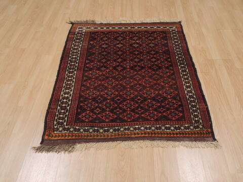 Baluch Purple Hand Knotted 35 X 52  Area Rug 100-110063 Image 2
