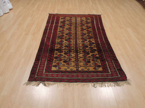 Baluch Beige Hand Knotted 311 X 74  Area Rug 100-110071 Image 1