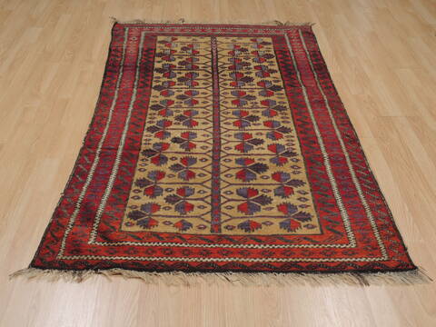 Baluch Beige Hand Knotted 311 X 74  Area Rug 100-110071 Image 2