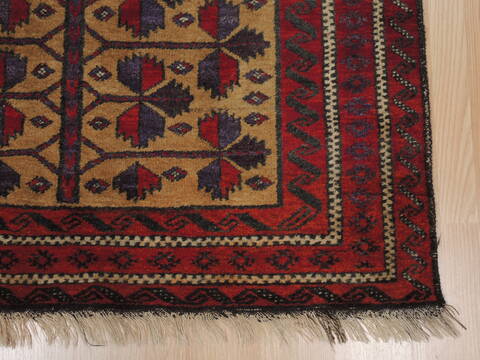 Baluch Beige Hand Knotted 311 X 74  Area Rug 100-110071 Image 3