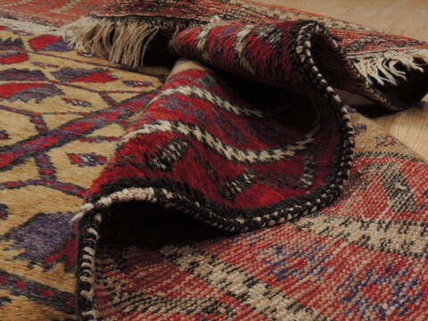 Baluch Beige Hand Knotted 311 X 74  Area Rug 100-110071 Image 7