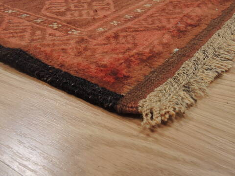 Baluch Orange Hand Knotted 410 X 92  Area Rug 100-110074 Image 4