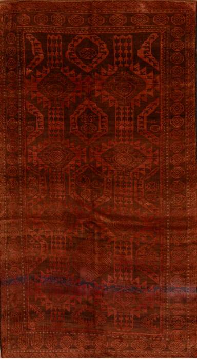 Baluch Orange Hand Knotted 410 X 92  Area Rug 100-110074 Image 0