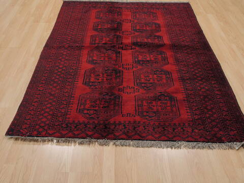 Khan Mohammadi Red Hand Knotted 54 X 81  Area Rug 100-110078 Image 1