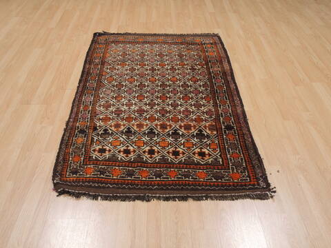 Khan Mohammadi Multicolor Hand Knotted 37 X 64  Area Rug 100-110083 Image 1