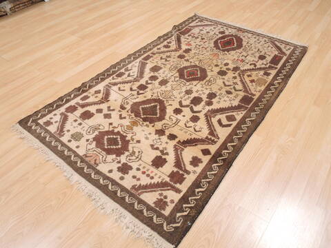Baluch Beige Hand Knotted 35 X 60  Area Rug 100-110095 Image 2