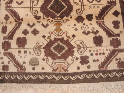 Baluch Beige Hand Knotted 35 X 60  Area Rug 100-110095 Image 4