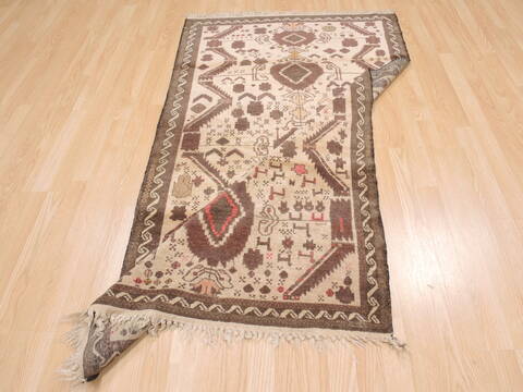 Baluch Beige Hand Knotted 35 X 60  Area Rug 100-110095 Image 7