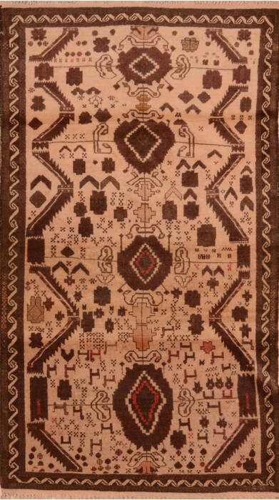 Baluch Beige Hand Knotted 35 X 60  Area Rug 100-110095 Image 0