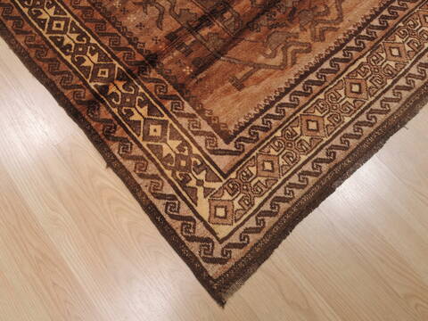 Baluch Brown Hand Knotted 311 X 69  Area Rug 100-110099 Image 4