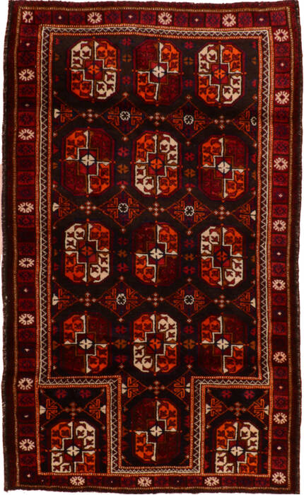 Baluch Brown Hand Knotted 37 X 59  Area Rug 100-110101 Image 0
