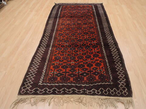 Khan Mohammadi Orange Hand Knotted 37 X 76  Area Rug 100-110110 Image 1