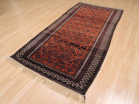 Khan Mohammadi Orange Hand Knotted 37 X 76  Area Rug 100-110110 Image 6