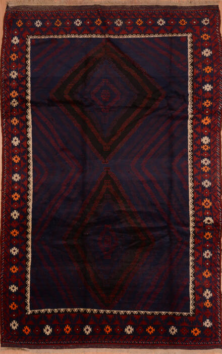 Khan Mohammadi Blue Hand Knotted 67 X 108  Area Rug 100-110111 Image 0