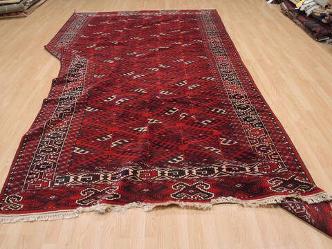 Turkman Red Hand Knotted 68 X 118  Area Rug 100-110112 Image 11