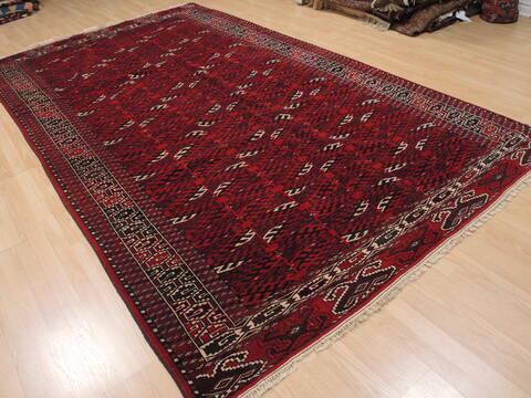 Turkman Red Hand Knotted 68 X 118  Area Rug 100-110112 Image 3