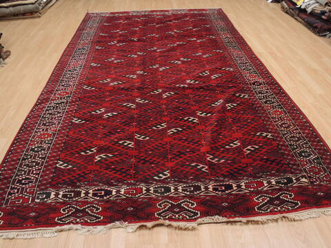 Turkman Red Hand Knotted 68 X 118  Area Rug 100-110112 Image 4