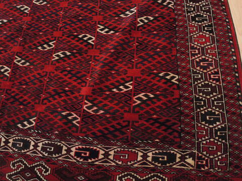 Turkman Red Hand Knotted 68 X 118  Area Rug 100-110112 Image 7