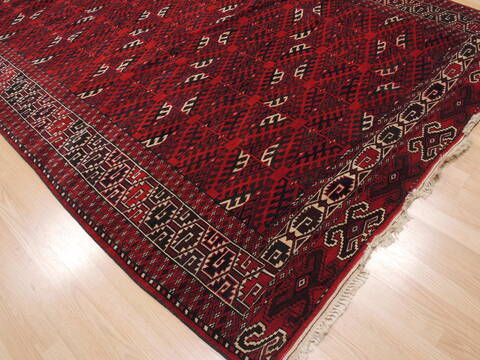 Turkman Red Hand Knotted 68 X 118  Area Rug 100-110112 Image 8