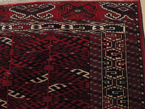 Turkman Red Hand Knotted 68 X 118  Area Rug 100-110112 Image 9