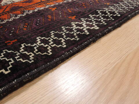Baluch Orange Hand Knotted 36 X 66  Area Rug 100-110121 Image 6