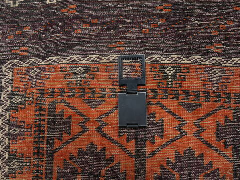 Baluch Orange Hand Knotted 36 X 66  Area Rug 100-110121 Image 9
