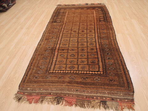 Baluch Brown Hand Knotted 310 X 70  Area Rug 100-110122 Image 1