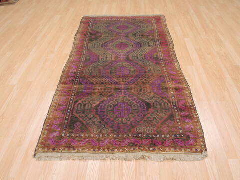 Baluch Green Hand Knotted 33 X 63  Area Rug 100-110125 Image 4