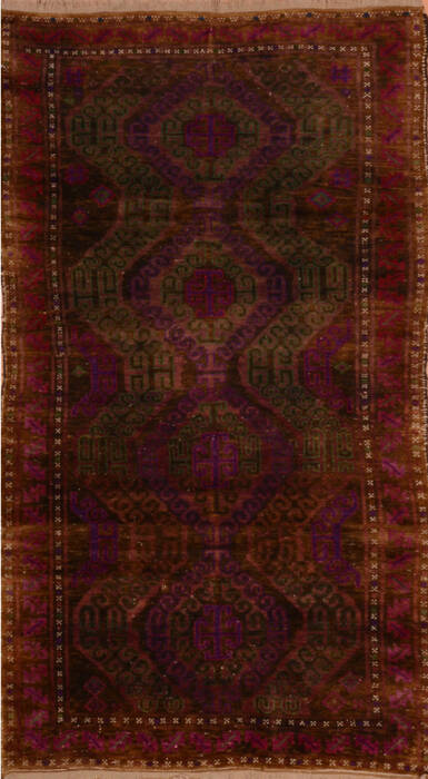 Baluch Green Hand Knotted 33 X 63  Area Rug 100-110125 Image 0