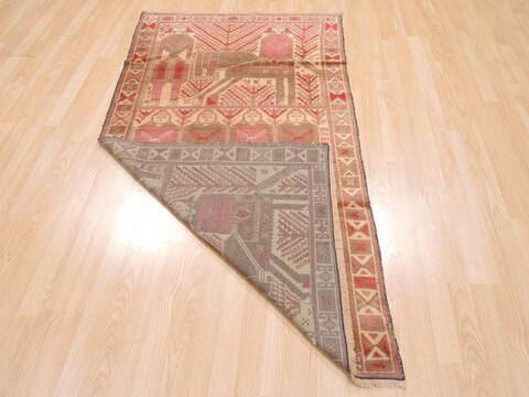 Baluch Beige Hand Knotted 34 X 61  Area Rug 100-110126 Image 10