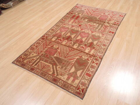 Baluch Beige Hand Knotted 34 X 61  Area Rug 100-110126 Image 2