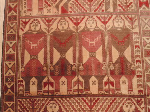 Baluch Beige Hand Knotted 34 X 61  Area Rug 100-110126 Image 5