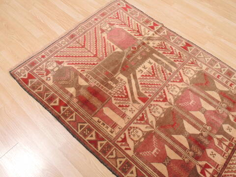 Baluch Beige Hand Knotted 34 X 61  Area Rug 100-110126 Image 7