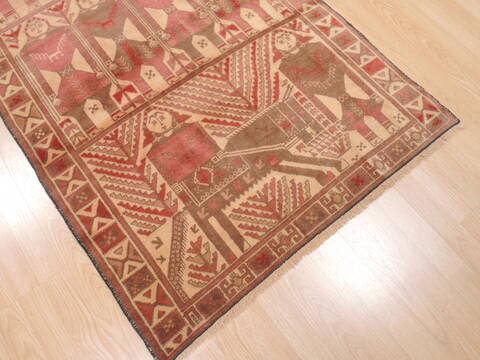 Baluch Beige Hand Knotted 34 X 61  Area Rug 100-110126 Image 8