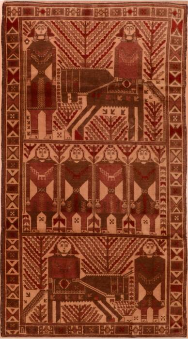 Baluch Beige Hand Knotted 34 X 61  Area Rug 100-110126 Image 0
