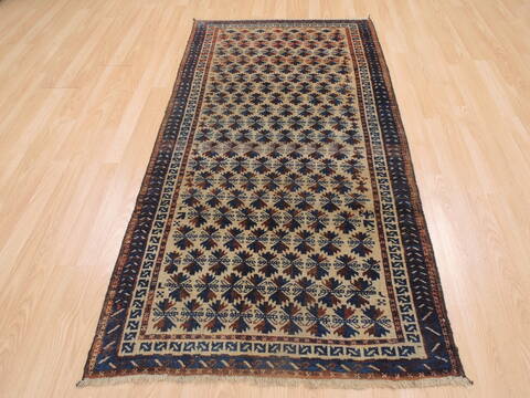 Baluch Beige Hand Knotted 31 X 64  Area Rug 100-110129 Image 1