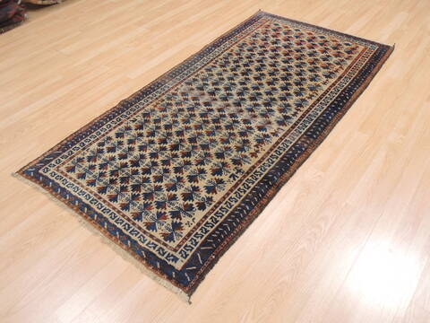 Baluch Beige Hand Knotted 31 X 64  Area Rug 100-110129 Image 2