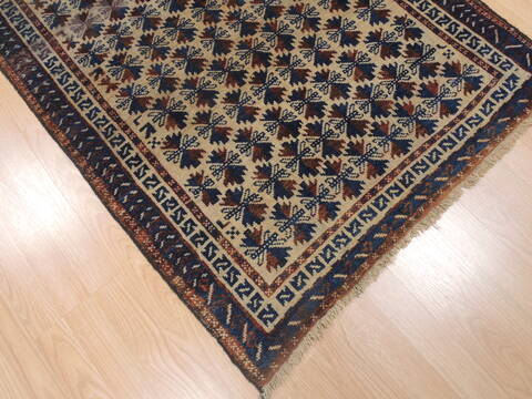 Baluch Beige Hand Knotted 31 X 64  Area Rug 100-110129 Image 5