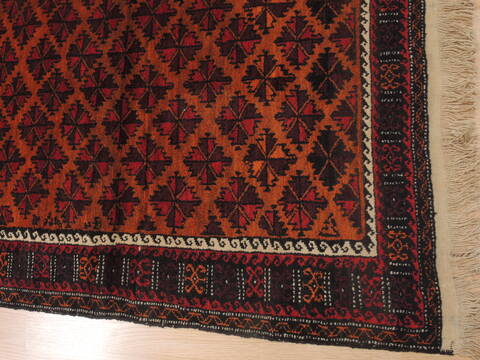 Baluch Orange Hand Knotted 37 X 62  Area Rug 100-110132 Image 9