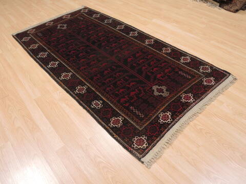 Baluch Brown Runner Hand Knotted 35 X 67  Area Rug 100-110134 Image 3