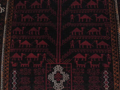 Baluch Brown Runner Hand Knotted 35 X 67  Area Rug 100-110134 Image 5