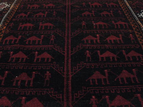 Baluch Brown Runner Hand Knotted 35 X 67  Area Rug 100-110134 Image 6