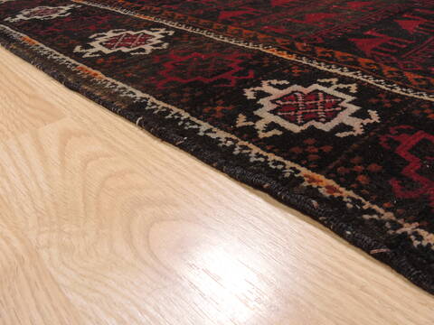 Baluch Brown Runner Hand Knotted 35 X 67  Area Rug 100-110134 Image 9