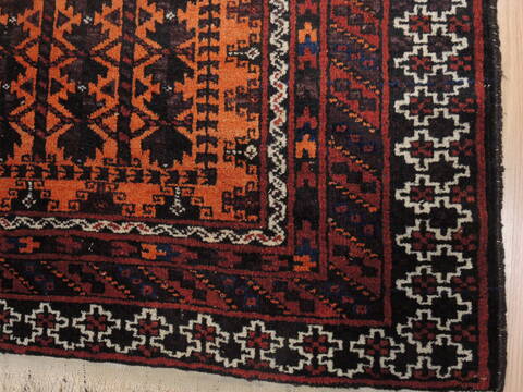 Baluch Orange Runner Hand Knotted 33 X 67  Area Rug 100-110137 Image 7